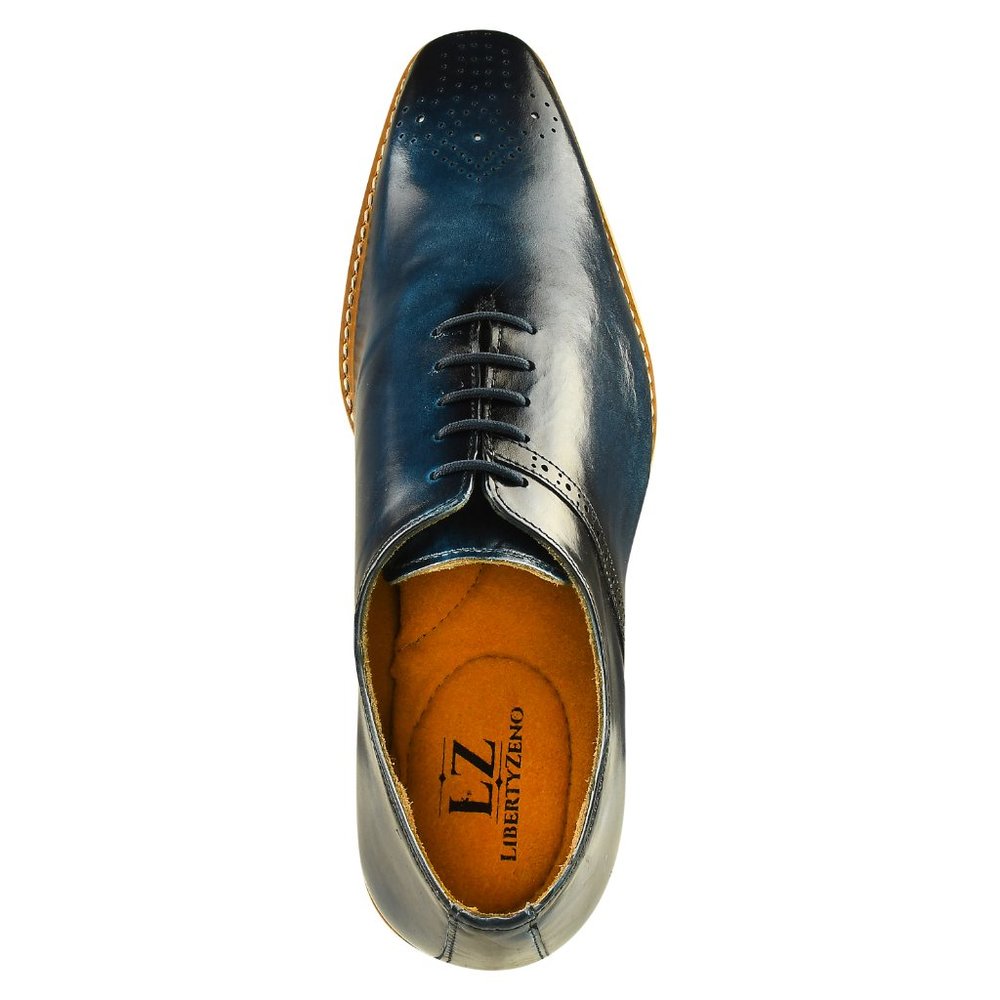LIBERTYZENO Navy WINKLER EVA Leather Oxford Style Dress Shoes - Picture 4 of 7
